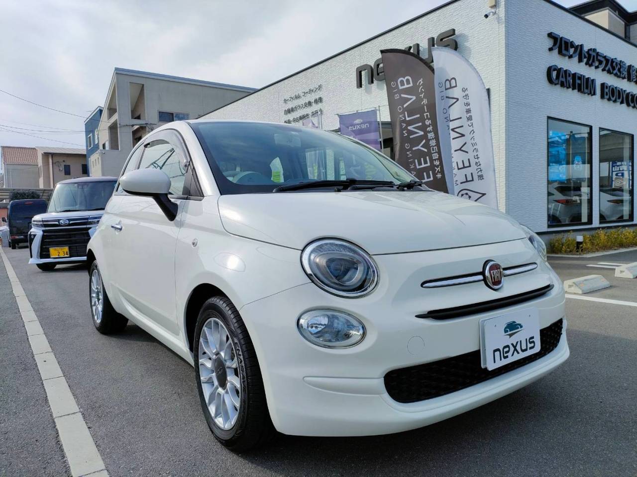 岡山市のお客様にカーフィルム(スタンダード15%) Fiat500 2023/2/2