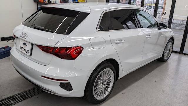 総社市のお客様にカーフィルム+コーティング Audi A3 2023/2/20